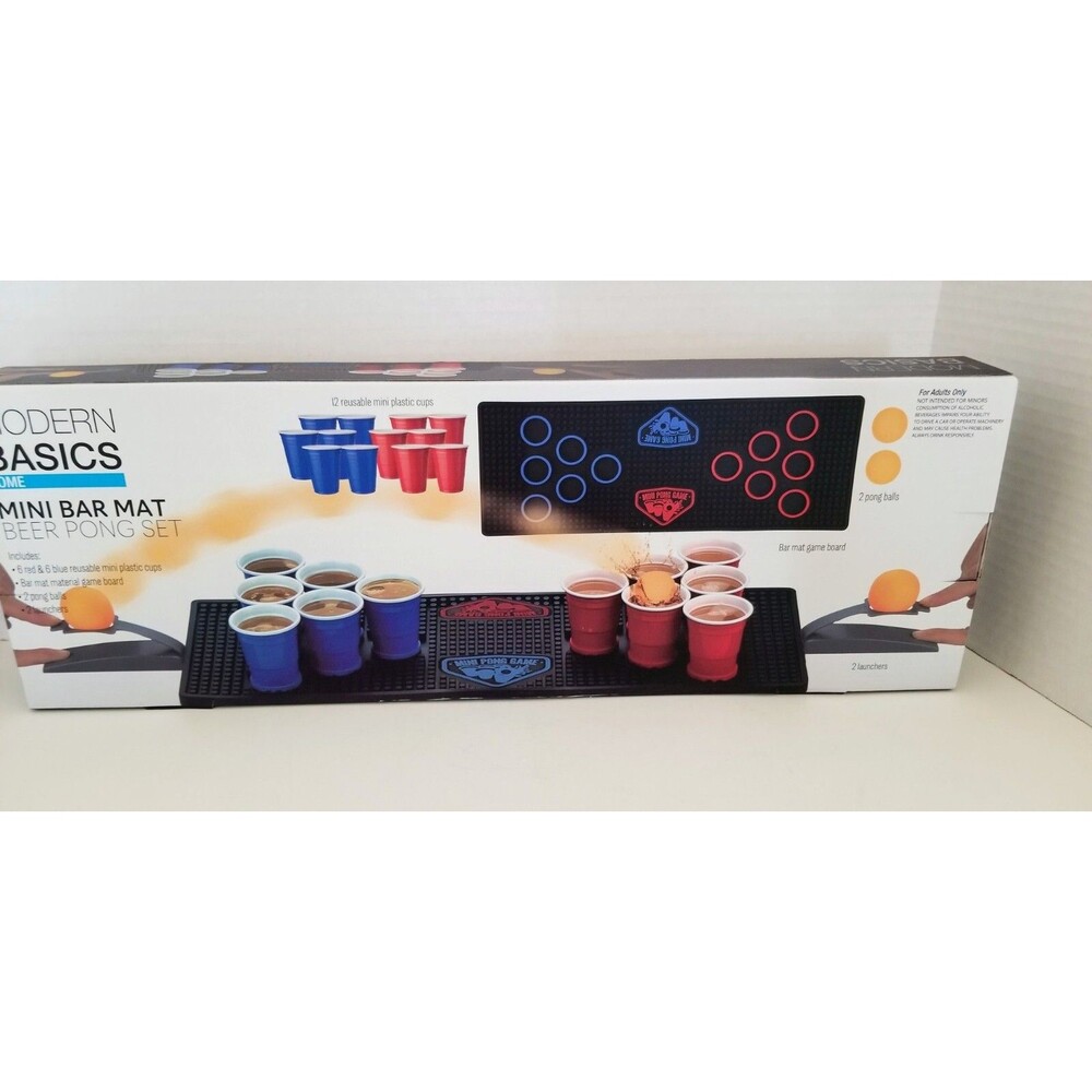 Beer Pong Mini Bar Mat  Set NIB Modern Basics
